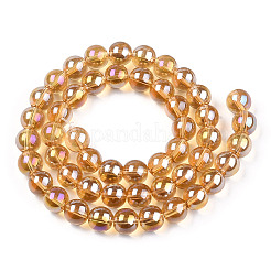 Electroplate Transparent Glass Beads Strands&nbsp;LS-GLAA-T032-T8mm-AB08