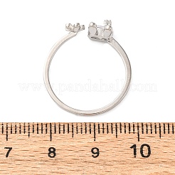 Brass Micro Pave Cubic Zirconia Open Cuff Rings for Women&nbsp;RJEW-U058-05P