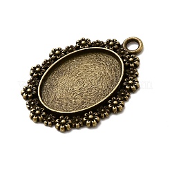 Vintage Tibetan Style Alloy Flower Pendant Cabochon Bezel Settings&nbsp;TIBEP-M018-42AB-NF