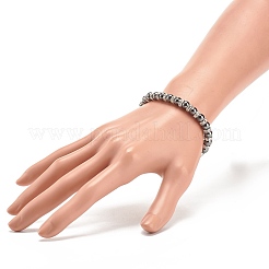 Synthetic Hematite Stretch Bracelet Rhinestone Beaded&nbsp;BJEW-JB08335-01