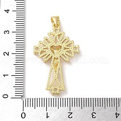Brass Micro Pave Clear Cubic Zirconia Pendants&nbsp;KK-A212-11G-G