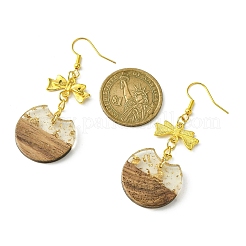 Resin & Walnut Wood Dangle Earrings&nbsp;EJEW-JE05507-03