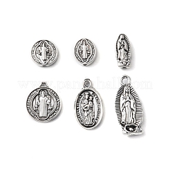 60Pcs 6 Style Tibetan Style Alloy Beads and Pendants&nbsp;TIBEB-TZ0001-01AS