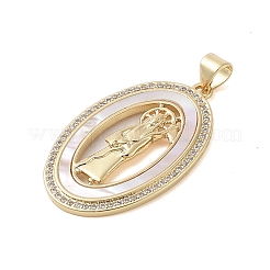Brass Micro Pave Clear Cubic Zirconia Pendants&nbsp;KK-I712-28G