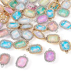 40Pcs 2 Colors UV Plating Alloy Mixed Color Glass Rhinestone Pendants&nbsp;FIND-PJ0001-41