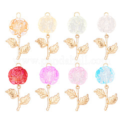 16Pcs 8Styles Transparent Acrylic Pendants&nbsp;PALLOY-TA00122