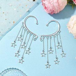 Star Tibetan Style Alloy Cuff Earrings for Women&nbsp;EJEW-TA00525