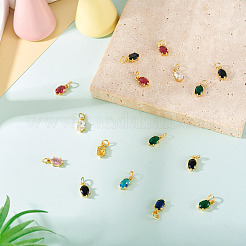 16Pcs Brass Micro Pave Cubic Zirconia Pendants&nbsp;KK-TA0001-96