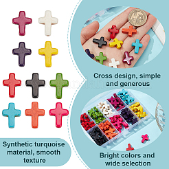 100Pcs 10 Colors Synthetic Turquoise Beads Strands&nbsp;TURQ-AR0001-51