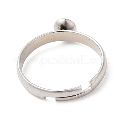 Tarnish Resistant Adjustable 304 Stainless Steel Finger Ring&nbsp;STAS-K255-16P
