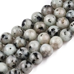 Natural Sesame Jasper/Kiwi Jasper Bead Strands&nbsp;G-R345-8mm-36