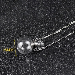 Glass Round Perfume Bottle Necklaces&nbsp;PW-WG68673-01