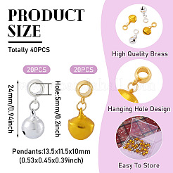 40Pcs 2 Colors Brass Pendants&nbsp;KK-TA0003-22