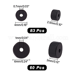 143Pcs 2 Sizes Natural Black Onyx(Dyed & Heated) Beads&nbsp;G-AR0005-03