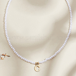 Imitation Pearl with Stainless Steel Pendants Necklaces&nbsp;NJEW-LP0001-51C-G