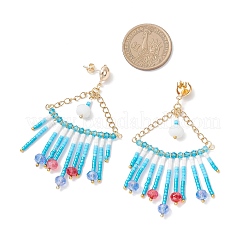 3 Pairs Triangle Glass Chandelier Earrings&nbsp;EJEW-MZ00523