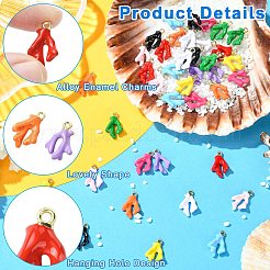 40Pcs 10 Colors Coral Shape Alloy Enamel Pendants&nbsp;ENAM-CJ0007-50