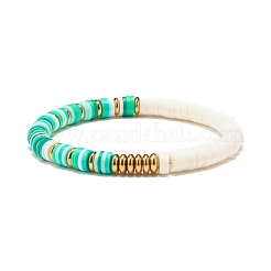Synthetic Hematite & Polymer Clay Heishi Beads Stretch Bracelets Set&nbsp;BJEW-JB07405