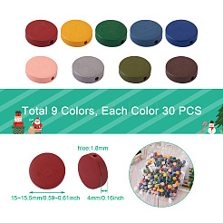 270Pcs 9 Colors Painted Natural Wood Beads&nbsp;WOOD-CD0001-26