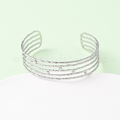304 Stainless Steel Multi-strand Cuff Bangles for Women&nbsp;BJEW-B156-01