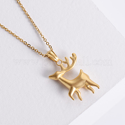 Vintage Style Stainless Steel Deer Pendant Necklaces for Women&nbsp;KT7409