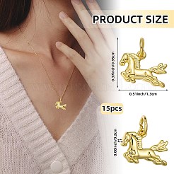 15Pcs Brass Horse Charms&nbsp;KK-SZ0007-45