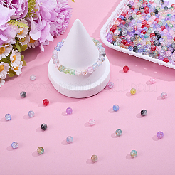 400Pcs 8 Colors Transparent Crackle Acrylic Beads&nbsp;DACR-ME0001-01