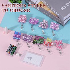 Glittered Plastic Retractable Badge Reel&nbsp;AJEW-SZ0002-44F