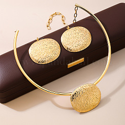Zinc Alloy Oval Shape Stud Earrings & Pendant Necklaces Sets&nbsp;WG31BC9-01