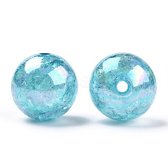 AB Color Transparent Crackle Round Acrylic Beads&nbsp;CACR-S006-04