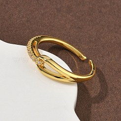 Brass Micro Pave Cubic Zirconia Finger Rings&nbsp;RJEW-H258-07G