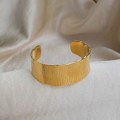 European Style 304 Stainless Steel Wood Grain Open Cuff Bangles&nbsp;TJ4899