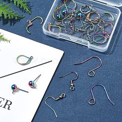 32Pcs 4 Styles Stainless Steel French Earring Hooks & Leverback Earring Findings & Ball Stud Earring Post & Earring Hooks Findings Kits&nbsp;STAS-FS0001-62