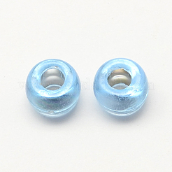 Silver Foil Acrylic European Beads&nbsp;MACR-Q156-01