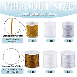 6Rolls 6 Colors Nylon Braided Cord&nbsp;NWIR-TA0001-46A