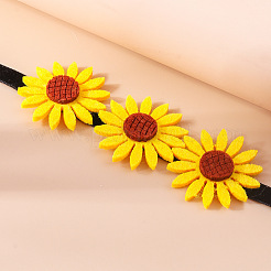 Felt 3 Sunflower Chokler Necklaces for Women&nbsp;FS-WG49D9B-01