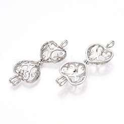 Brass Locket Pendants&nbsp;PALLOY-S094-43P-01