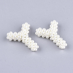Handmade ABS Plastic Imitation Pearl Woven Beads&nbsp;FIND-T039-18-Y