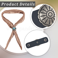 4Pcs 4 Styles PU Leather with Alloy Scarf Clips&nbsp;FIND-CL0001-78A