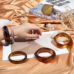 6Pcs 6 Styles Resin & Acrylic Bangles&nbsp;BJEW-PH0004-71