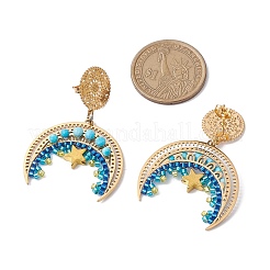 Bohemian Style Glass Seed Bead Dangle Stud Earrings&nbsp;EJEW-MZ00275