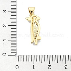 Brass Micro Pave Clear Cubic Zirconia Pendants&nbsp;KK-A221-15A-G
