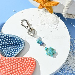 Sea Turtle Synthetic Turquoise Pendant Decorations&nbsp;HJEW-JM02142-01