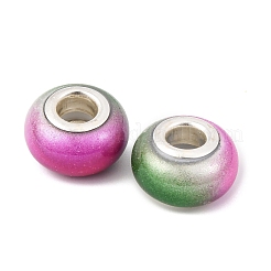 Two Tone Opaque Resin Rondelle European Beads&nbsp;RESI-Z046-02