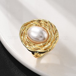 Oval Brass Finger Rings for Women&nbsp;RJEW-S622-03G