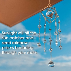 Metal Bicone & Sun Hanging Ornaments&nbsp;PW-WG19880-01