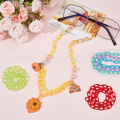 40 Strands 10 Colors ABS Plastic Cable Chains&nbsp;CHAC-SC0001-01