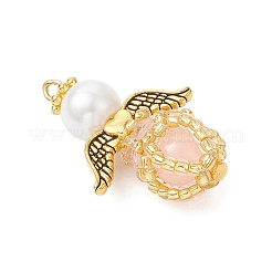 Luminous Handmade Glass Seed Beaded Angel Pendants&nbsp;PALLOY-MZ00963-02