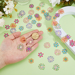 48Pcs 8 Styles Spray Painted 430 Stainless Steel Filigree Pendants&nbsp;STAS-HS0001-56