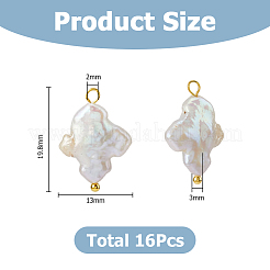 16Pcs 2 Styles Natural Baroque Pearl Pendants&nbsp;PALLOY-HS00047